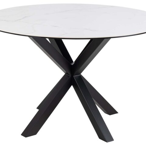 Söögilaud HEAVEN D119xH75,5cm, valge, keraamiline plaat, teras Söögilauad Söögilauad