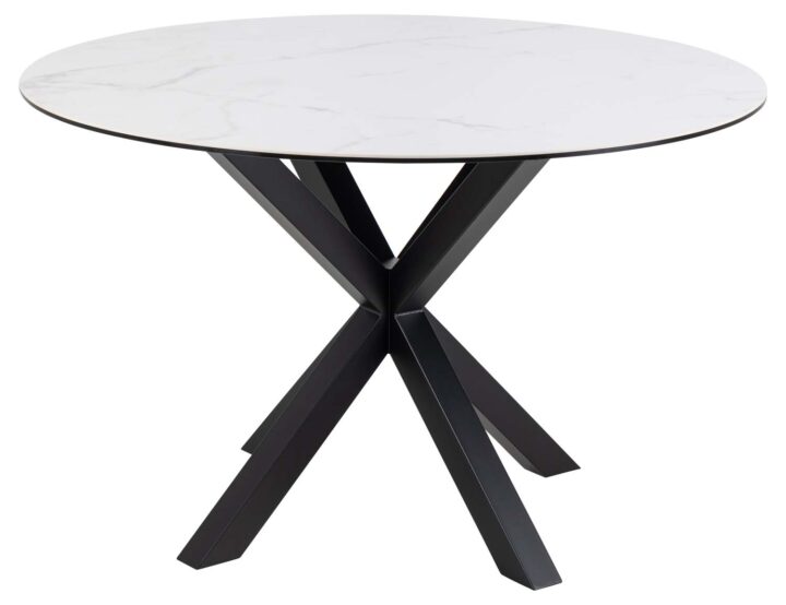 Söögilaud HEAVEN D119xH75,5cm, valge, keraamiline plaat, teras Söögilauad Söögilauad