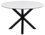 Söögilaud HEAVEN D119xH75,5cm, valge, keraamiline plaat, teras Söögilauad Söögilauad