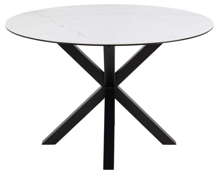 Söögilaud HEAVEN D119xH75,5cm, valge, keraamiline plaat, teras Söögilauad Söögilauad