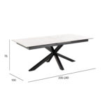 Söögilaud HEAVEN 200/240x100xH76cm, valge, keraamiline plaat Söögilauad Söögilauad