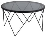 Diivanilaud HALSTOW D80xH45,2cm, hall, karastatud klaas, teras Diivanilauad ja abilauad Diivanilauad ja abilauad