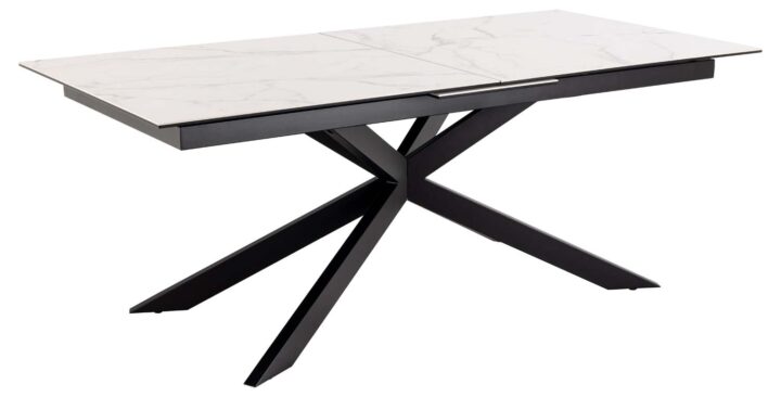Söögilaud IRWINE 200/240x100xH76cm, valge, keraamiline plaat, teras Söögilauad Söögilauad