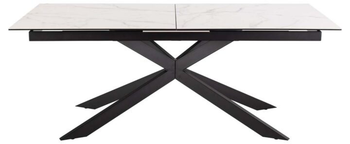 Söögilaud IRWINE 200/240x100xH76cm, valge, keraamiline plaat, teras Söögilauad Söögilauad
