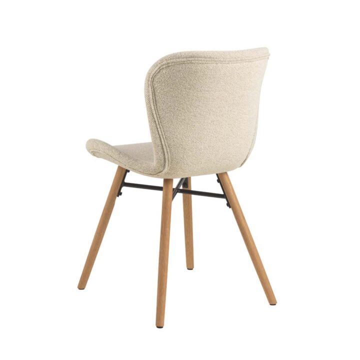 Tool BATILDA-A1 kreem/tamm, 47x53xH82,5cm, bukleekangas, õlitatud puit Söögilauatoolid, taburetid, pingid Söögilauatoolid, taburetid, pin