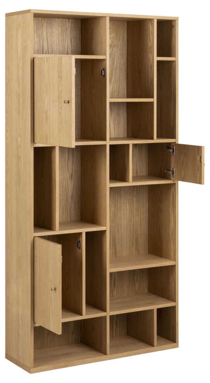 Riiul RANGOON 90x30xH180cm, naturaalne, tammespoon Elutoamööbel Kapid, kummutid ja riiulid