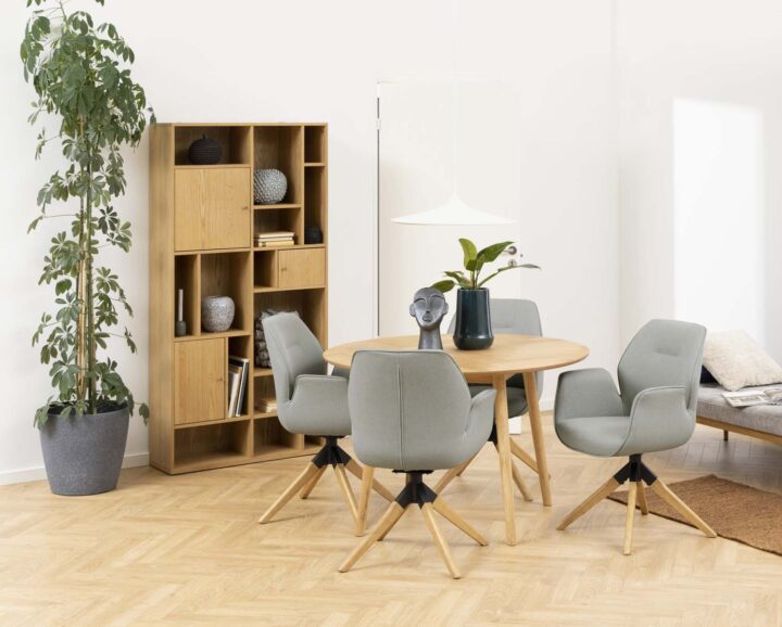 Riiul RANGOON 90x30xH180cm, naturaalne, tammespoon Elutoamööbel Kapid, kummutid ja riiulid