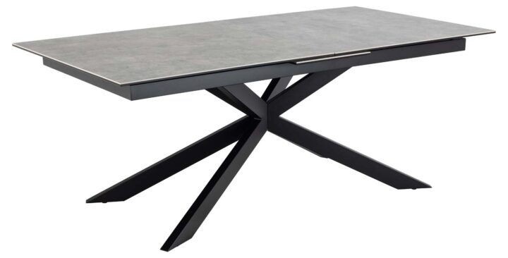 Söögilaud IRWINE 200/240x100xH76cm, hall, keraamiline plaat, teras Söögilaua komplektid Söögilaua komplektid