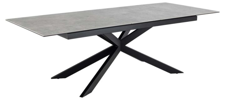 Söögilaud IRWINE 200/240x100xH76cm, hall, keraamiline plaat, teras Söögilaua komplektid Söögilaua komplektid