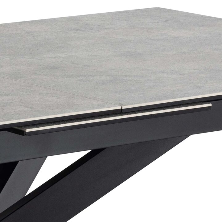 Söögilaud IRWINE 200/240x100xH76cm, hall, keraamiline plaat, teras Söögilaua komplektid Söögilaua komplektid