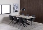 Söögilaud IRWINE 200/240x100xH76cm, hall, keraamiline plaat, teras Söögilaua komplektid Söögilaua komplektid