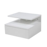 Öökapp ASHLAN 35x32xH22,5cm, riiuli ja sahtliga, seinakinnitusega, materjal: puit, värvus: valge, viimistlus: lakitud Magamistuba ACTONA