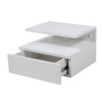 Öökapp ASHLAN 35x32xH22,5cm, riiuli ja sahtliga, seinakinnitusega, materjal: puit, värvus: valge, viimistlus: lakitud Magamistuba ACTONA
