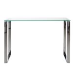 Konsoollaud KATRINE 110x40xH76cm, lauaplaat: läbipaistev klaas, jalad: kroomitud Abilauad ja serveerimislauad Abilauad ja serveerimislauad