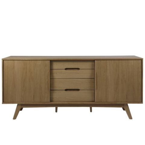 Kummut MARTE 180x44xH84cm, 4-sahtliga ja 2-uksega, materjal: täispuit/tammespoon, viimistlus: õlitatud Elutoamööbel ACTONA