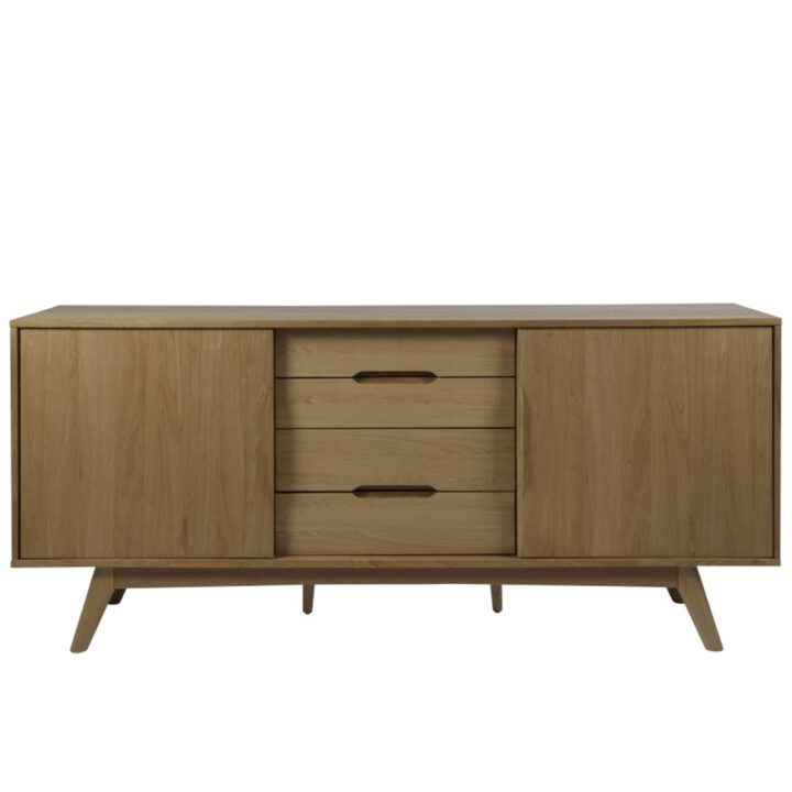 Kummut MARTE 180x44xH84cm, 4-sahtliga ja 2-uksega, materjal: täispuit/tammespoon, viimistlus: õlitatud Elutoamööbel ACTONA