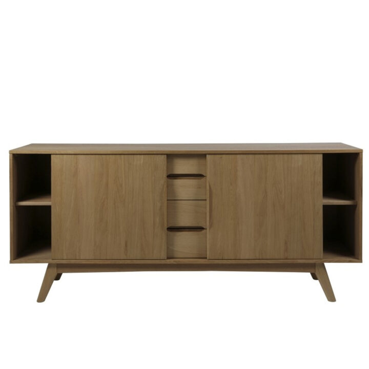 Kummut MARTE 180x44xH84cm, 4-sahtliga ja 2-uksega, materjal: täispuit/tammespoon, viimistlus: õlitatud Elutoamööbel ACTONA