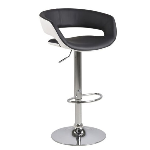 Baaritool GRACE 54,5×48,5xH104cm, iste ja seljatugi: kunstnahk, värvus: must/valge, jalg: kroomitud Baaripukid ja baarilauad ACTONA