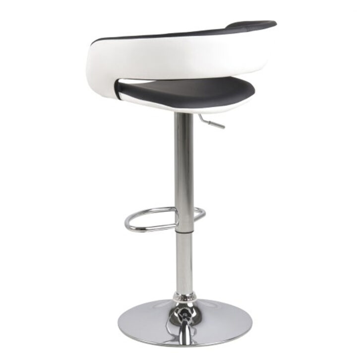 Baaritool GRACE 54,5×48,5xH104cm, iste ja seljatugi: kunstnahk, värvus: must/valge, jalg: kroomitud Baaripukid ja baarilauad ACTONA