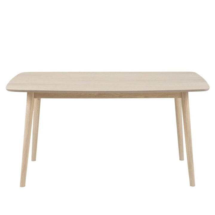 Söögilaud NAGANO 150x80xH75,5cm, lauaplaat: puit / tammespoon, jalad: täispuit, viimistlus: õlitatud valge pigmendiga Söögilauad ACTONA