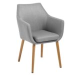 Tool/tugitool NORA 58x58xH84cm, iste ja seljatugi: kangas, värvus: helehall, jalad: tamm, viimistlus: õlitatud Söögilauatoolid, taburetid, pingid ACTONA