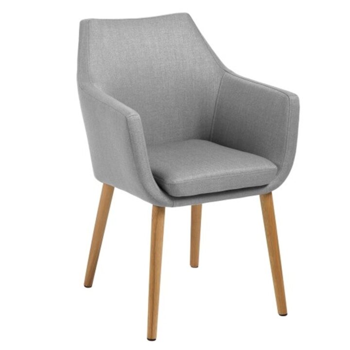 Tool/tugitool NORA 58x58xH84cm, iste ja seljatugi: kangas, värvus: helehall, jalad: tamm, viimistlus: õlitatud Söögilauatoolid, taburetid, pingid ACTONA