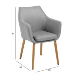Tool/tugitool NORA 58x58xH84cm, iste ja seljatugi: kangas, värvus: helehall, jalad: tamm, viimistlus: õlitatud Söögilauatoolid, taburetid, pingid ACTONA