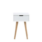 Öökapp MITRA 40x30xH61,5cm, sahtliga, valge/tamm, materjal: MDF, jalad: tamm, lakitud Magamistuba ACTONA