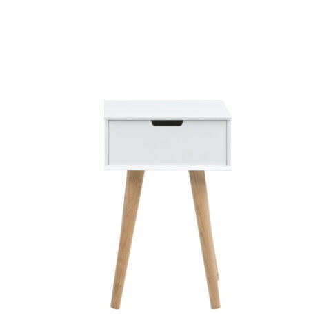 Öökapp MITRA 40x30xH61,5cm, sahtliga, valge/tamm, materjal: MDF, jalad: tamm, lakitud Magamistuba ACTONA