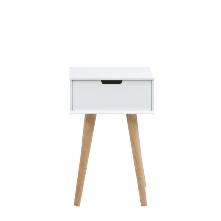 Öökapp MITRA 40x30xH61,5cm, sahtliga, valge/tamm, materjal: MDF, jalad: tamm, lakitud Magamistuba ACTONA