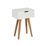 Öökapp MITRA 40x30xH61,5cm, sahtliga, valge/tamm, materjal: MDF, jalad: tamm, lakitud Magamistuba ACTONA