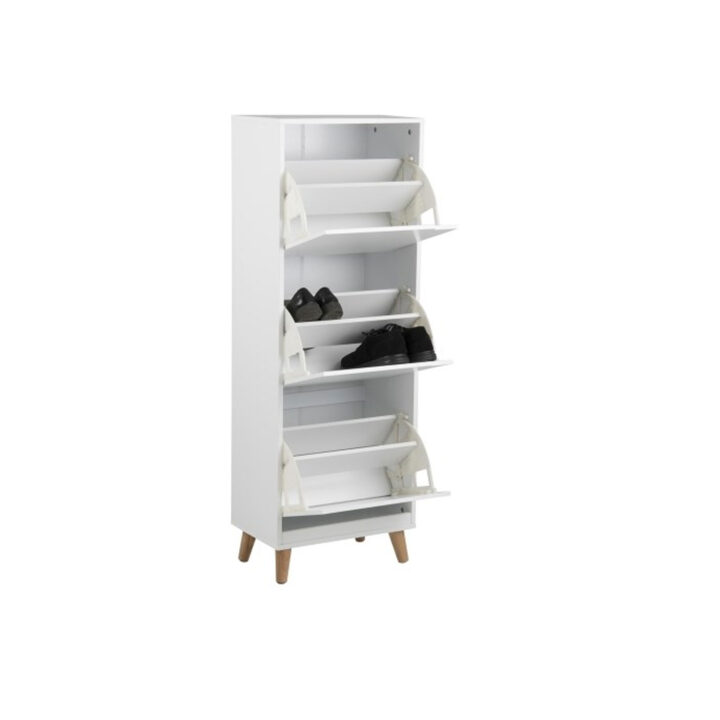 Jalatsikapp MITRA 47x30xH133,5cm, 3-sahtliga, valge Esik ja Garderoob ACTONA