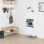 Jalatsikapp MITRA 47x30xH133,5cm, 3-sahtliga, valge Esik ja Garderoob ACTONA