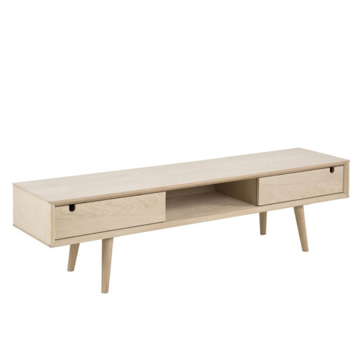 TV-laud CENTURY 160x38xH43cm, 2-uksega, materjal: tammespoon/mööbliplaat, viimistlus: õlitatud valge pigmendiga Elutoamööbel ACTONA