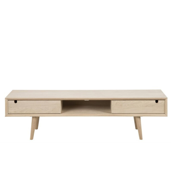 TV-laud CENTURY 160x38xH43cm, 2-uksega, materjal: tammespoon/mööbliplaat, viimistlus: õlitatud valge pigmendiga Elutoamööbel ACTONA