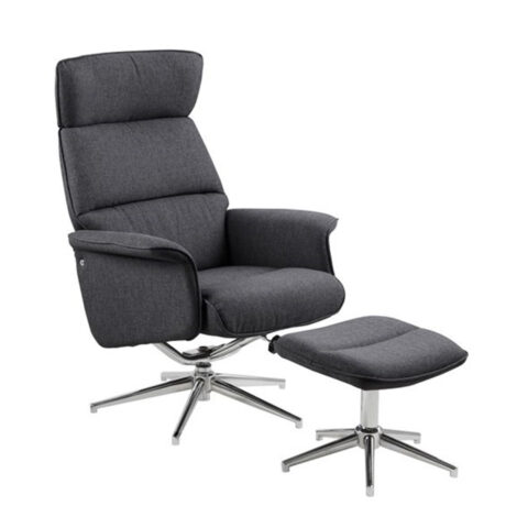 Tugitool recliner ALURA 74x111xH110cm, jalatoega, tumehall Elutoamööbel ACTONA