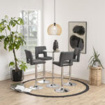 Baaritool SYLVIA, tumehall/kroom, 41,5x52xH115cm Baaripukid ja baarilauad ACTONA