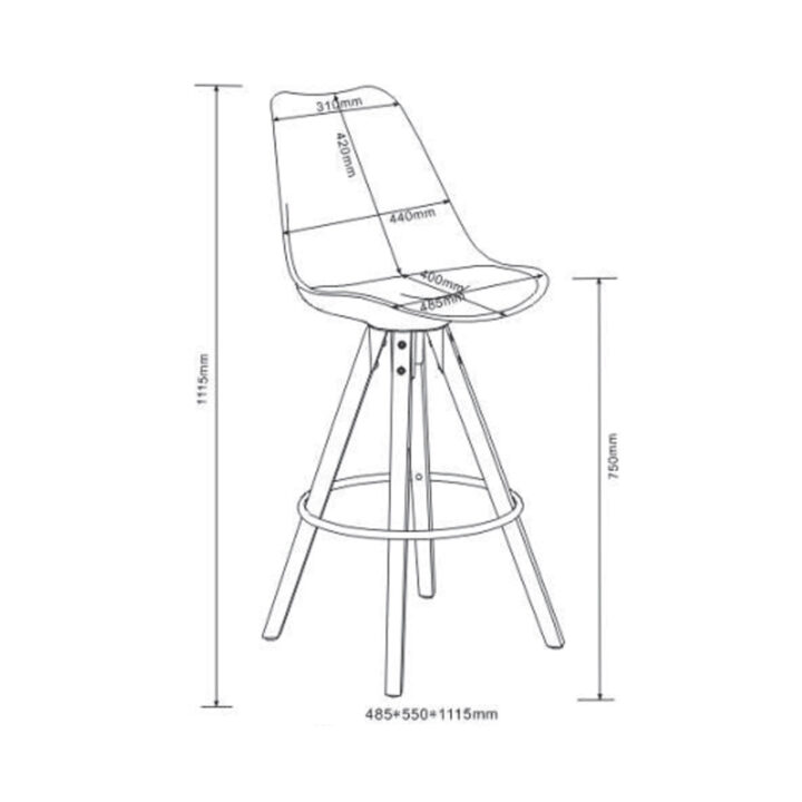 Baaritool DIMA 48,5x55xH111,5cm, valge PU, jalad: tamm Baaripukid ja baarilauad ACTONA