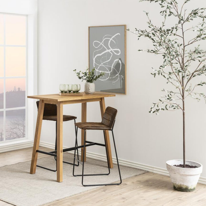 Baarilaud CHARA 117x58xH105cm, tamm, materjal: mööbliplaat tammespooniga, viimistlus: õlitatud, must metallist tugi Baarilauad ACTONA