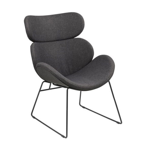 Tugitool CAZAR 69x80xH90,5cm, iste ja seljatugi: kangas, värvus: hall, raam: must metall Elutoamööbel ACTONA