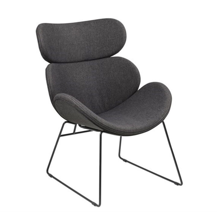 Tugitool CAZAR 69x80xH90,5cm, iste ja seljatugi: kangas, värvus: hall, raam: must metall Elutoamööbel ACTONA