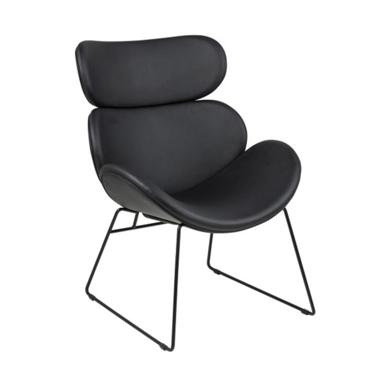 Tugitool CAZAR 69x80xH90,5cm, iste ja seljatugi: kunstnahk, värvus: must, raam: must metall Elutoamööbel ACTONA