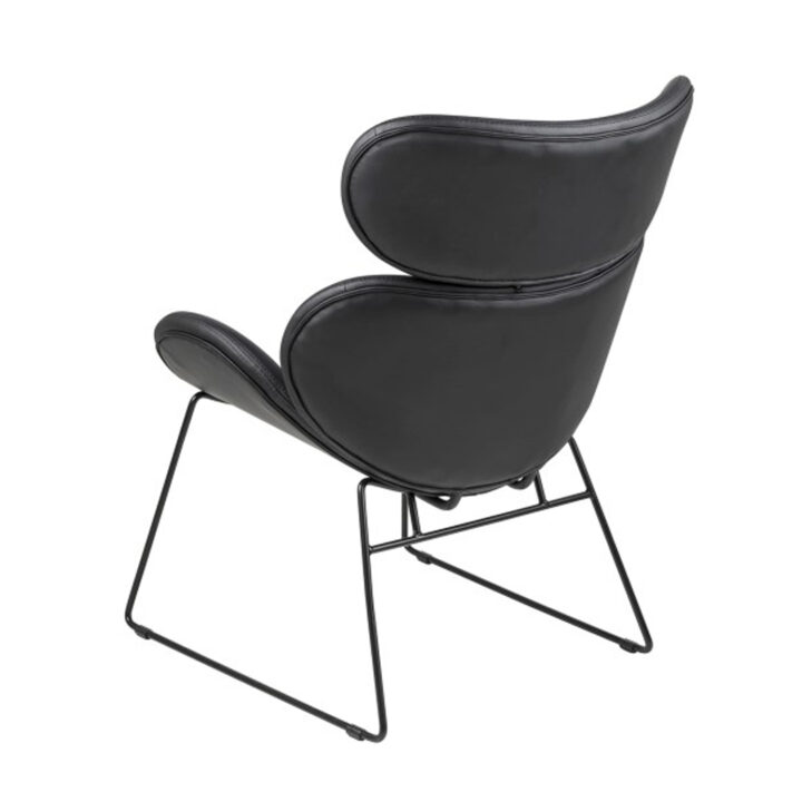 Tugitool CAZAR 69x80xH90,5cm, iste ja seljatugi: kunstnahk, värvus: must, raam: must metall Elutoamööbel ACTONA