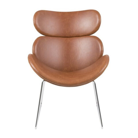 Tugitool CAZAR 69×78,5xH90,5cm, iste ja seljatugi: kunstnahk, värvus: brändi, raam: kroomitud metall Elutoamööbel ACTONA
