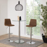 Baaritool EMU, 40×48,5xH110cm, helepruun PU, jalg: kroom Baaripukid ja baarilauad ACTONA