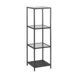 Riiul SEAFORD 35x37xH119,5cm, klaas, metall Esik ja Garderoob ACTONA