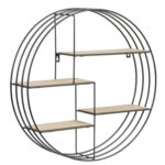 Seinariiul DARKENBERG D45x10xH45cm, 4 riiulit, materjal: metall, värvus: must, riiulid: MDF Esik ja Garderoob ACTONA