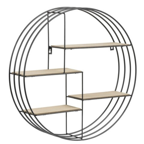 Seinariiul DARKENBERG D45x10xH45cm, 4 riiulit, materjal: metall, värvus: must, riiulid: MDF Esik ja Garderoob ACTONA