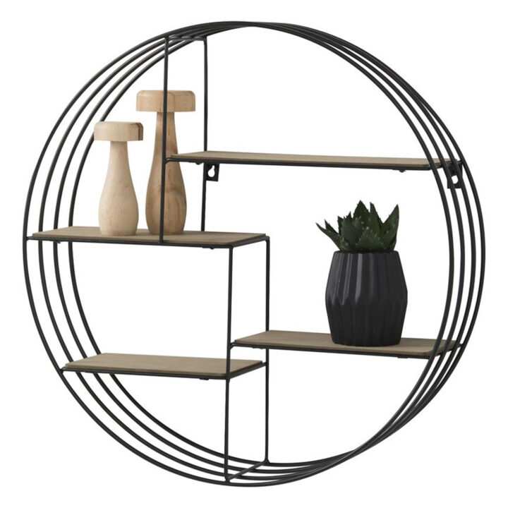 Seinariiul DARKENBERG D45x10xH45cm, 4 riiulit, materjal: metall, värvus: must, riiulid: MDF Esik ja Garderoob ACTONA