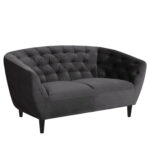 Diivan RIA 84x150xH78cm, 2-kohaline, kattematerjal: kangas, värvus: tumehall, jalad: kummipuu, värvus: must Diivanid ACTONA